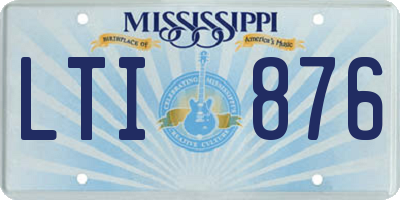 MS license plate LTI876