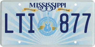 MS license plate LTI877