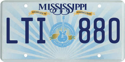 MS license plate LTI880