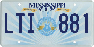MS license plate LTI881
