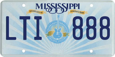 MS license plate LTI888