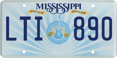 MS license plate LTI890