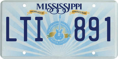 MS license plate LTI891