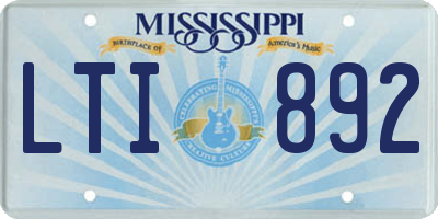MS license plate LTI892