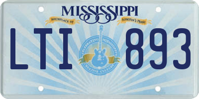 MS license plate LTI893