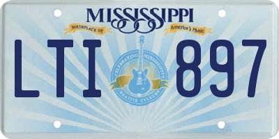 MS license plate LTI897