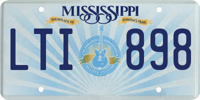 MS license plate LTI898