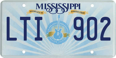 MS license plate LTI902