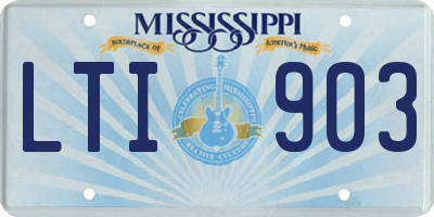 MS license plate LTI903