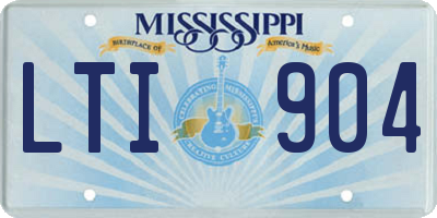 MS license plate LTI904