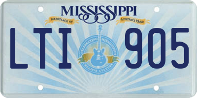 MS license plate LTI905
