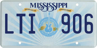 MS license plate LTI906