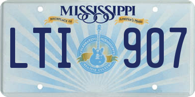 MS license plate LTI907