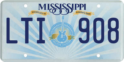 MS license plate LTI908