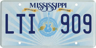 MS license plate LTI909