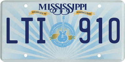 MS license plate LTI910