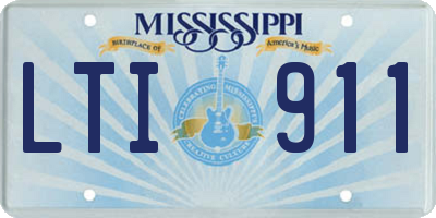 MS license plate LTI911