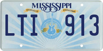 MS license plate LTI913