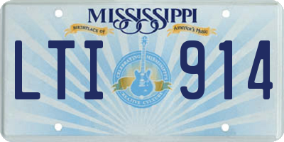 MS license plate LTI914