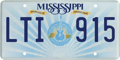 MS license plate LTI915