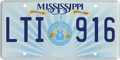 MS license plate LTI916