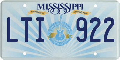 MS license plate LTI922