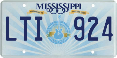 MS license plate LTI924