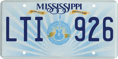 MS license plate LTI926
