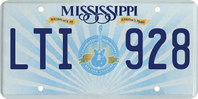 MS license plate LTI928