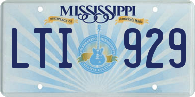 MS license plate LTI929