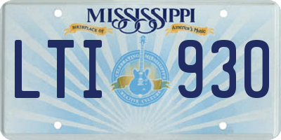 MS license plate LTI930