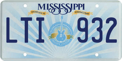 MS license plate LTI932