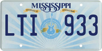 MS license plate LTI933