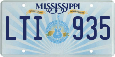 MS license plate LTI935
