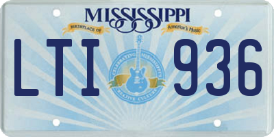 MS license plate LTI936