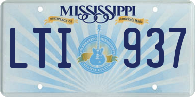 MS license plate LTI937