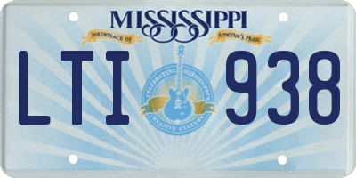 MS license plate LTI938