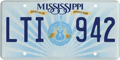 MS license plate LTI942