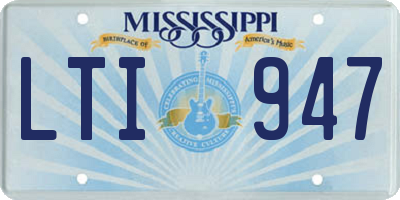 MS license plate LTI947