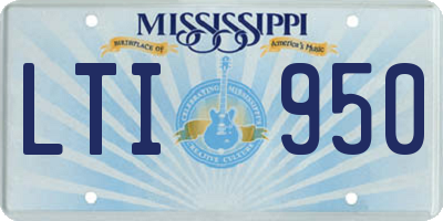 MS license plate LTI950
