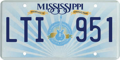 MS license plate LTI951