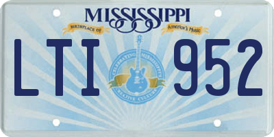 MS license plate LTI952