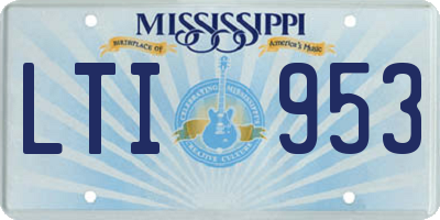 MS license plate LTI953