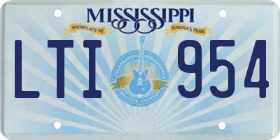 MS license plate LTI954