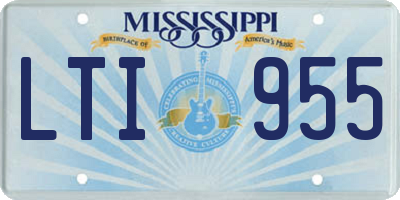 MS license plate LTI955