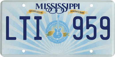 MS license plate LTI959