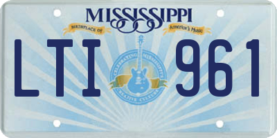 MS license plate LTI961