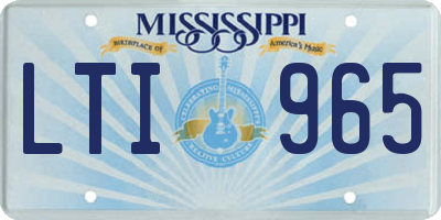 MS license plate LTI965