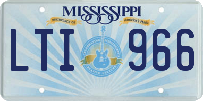 MS license plate LTI966