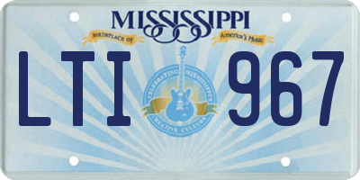 MS license plate LTI967